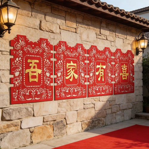 结婚庭院外墙囍字贴纸