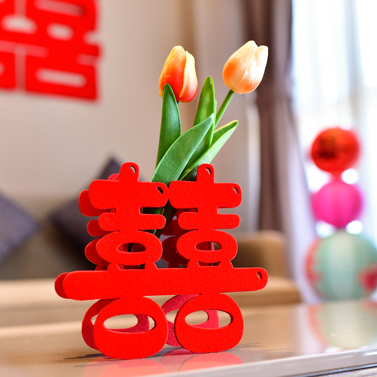 创意喜字花瓶装扮你的浪漫婚房