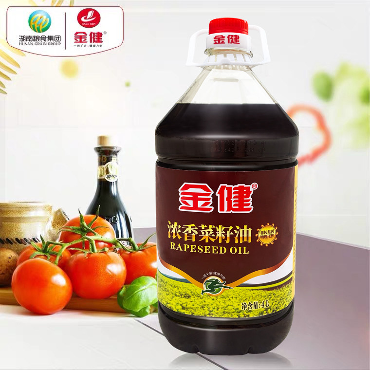 金健浓香菜籽油4L 非转食用油 物理压榨植物油健康菜油超市同款