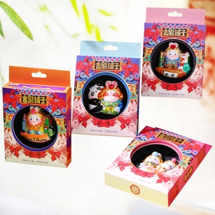 创意手工兔儿爷泥彩塑熊猫冰箱贴北京文创磁力贴出国礼品送老外