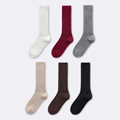 羊毛针织女士中筒袜百搭时尚 袜say 秋冬款 纯色无骨缝头舒适堆堆袜