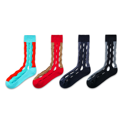 袜say女款镂空透气中筒袜