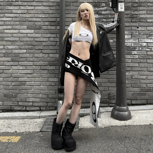 百搭腰带 配裙配裤 怪诞女孩 Y2K千禧辣妹字母印花腰封配饰屁帘女