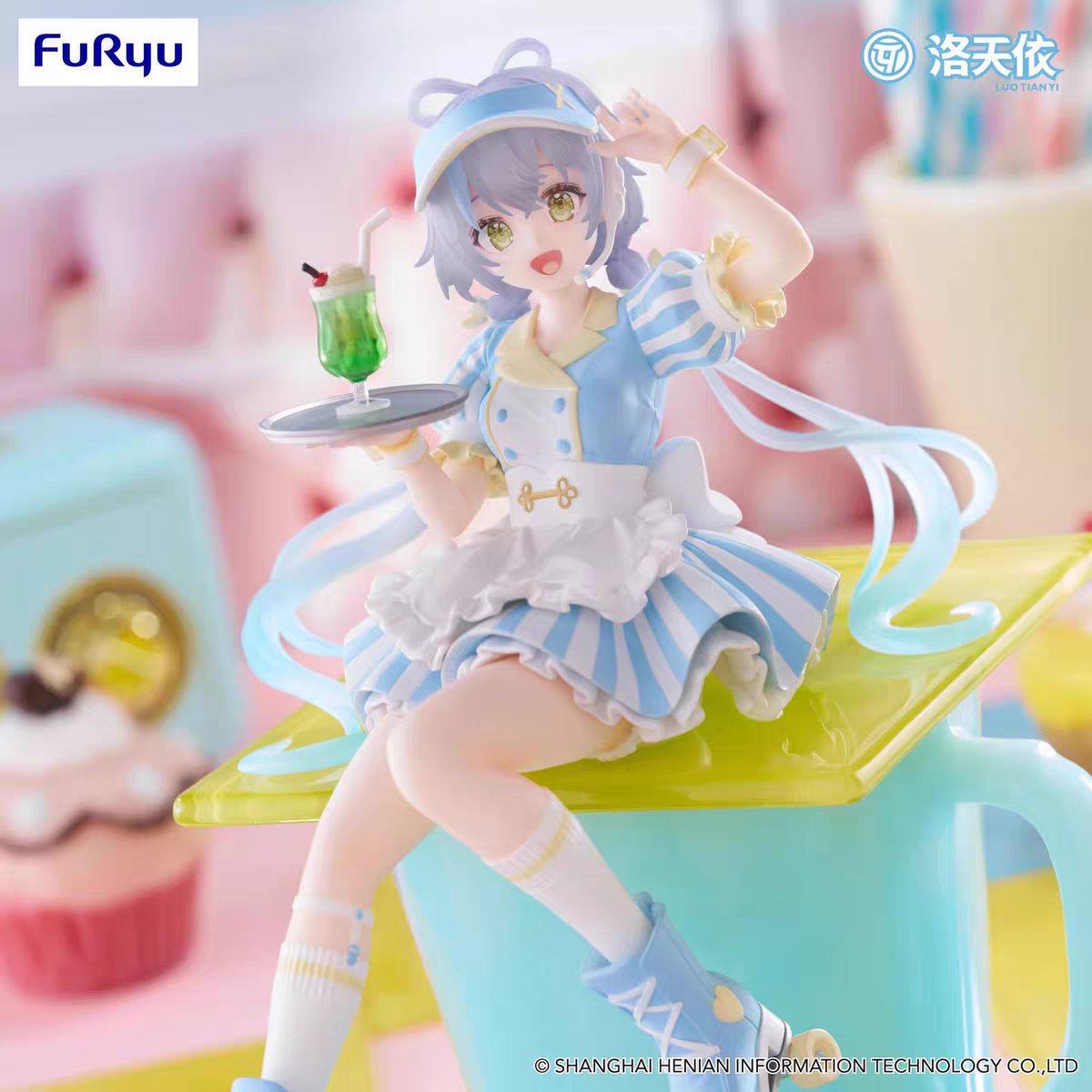 漫笙正版FuRyu Vsinger 洛天依 轮滑服务生 泡面压 动漫景品手办