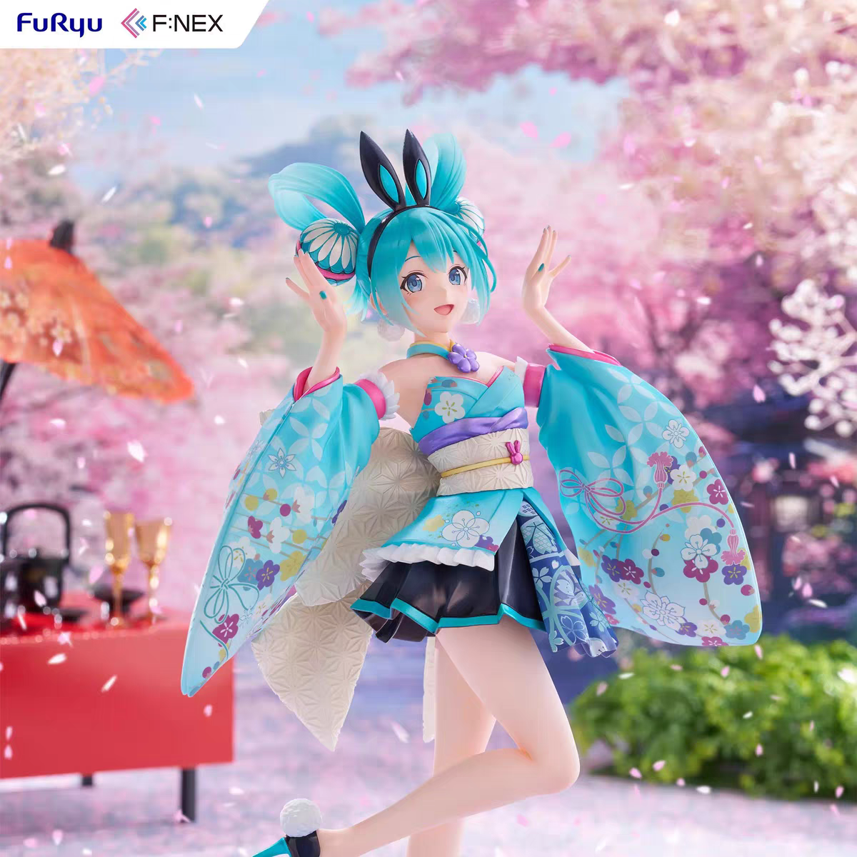 漫展正版F:NEX 初音未来 miku V家 和服 日式 和风兔女郎手办模型