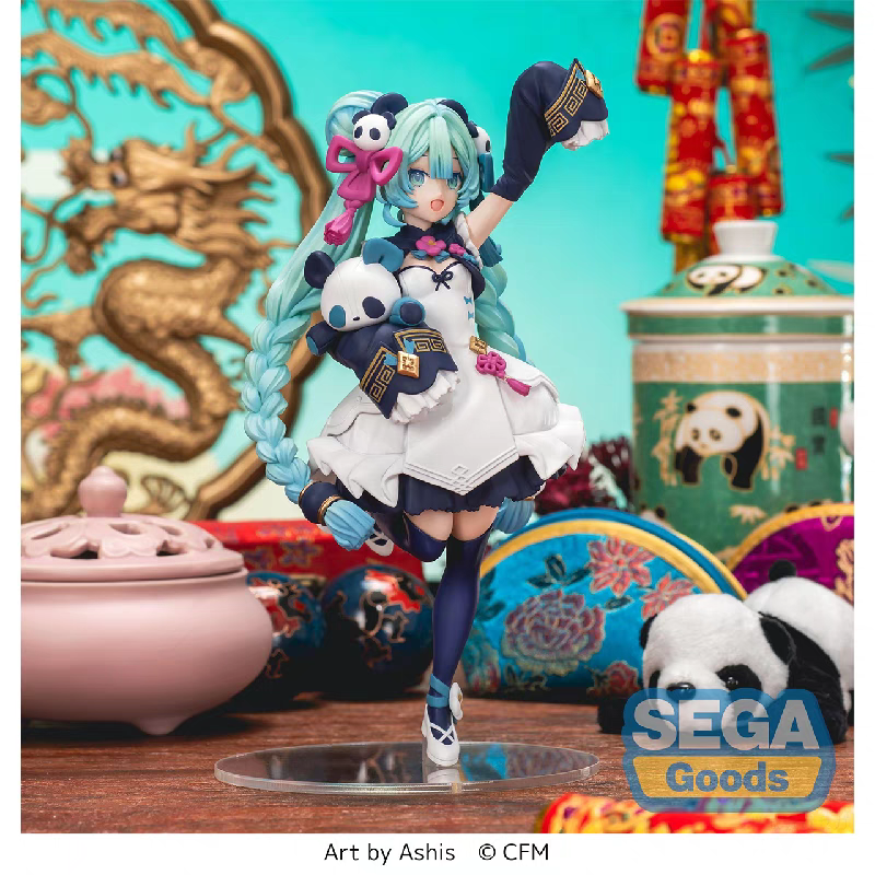 漫笙现货SEGA世嘉 Luminasta初音未来×国风时装 大熊猫 景品手办
