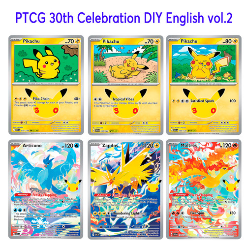 PTCG DIY 30th Celebration 30周年英文版合集2定制pokemon CARD