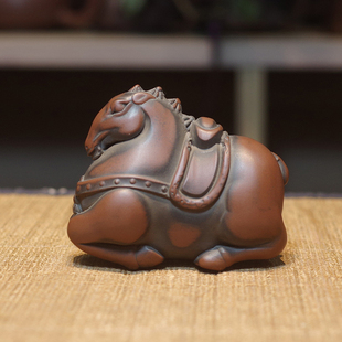 钦州原矿坭兴陶茶宠摆件精品意茶玩功夫茶具马上有钱配件