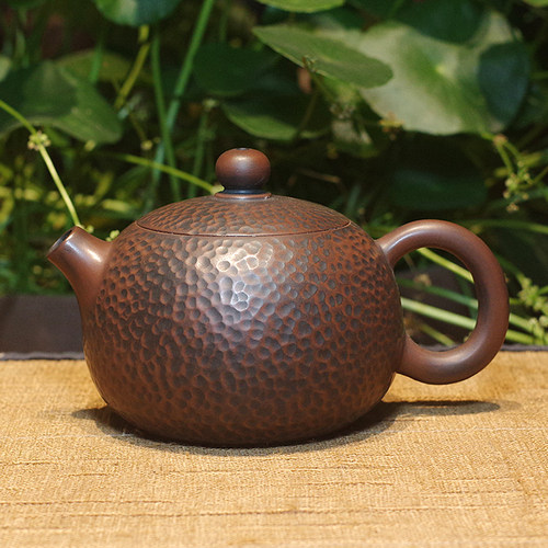 广西钦州原矿坭兴陶茶壶纯全手工壶锤纹西施壶泡茶壶茶具茶壶180C
