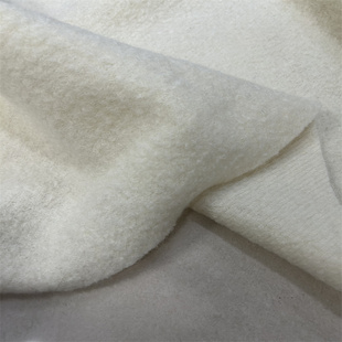 一米价/本白色羊毛小圈圈粗纺小香风布料秋冬款大衣外套面料