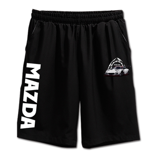 JDM马自达MAZDA转子RX7 MX5性能改装车速干短裤子男士5五分裤中裤