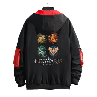 霍格沃茨遗产游戏霍格沃兹之遗拼接连帽夹克男女外套带帽衫上衣服