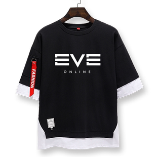 EVE星战前夜古斯塔斯POIBC假两件短袖T恤衫男女中袖5五分袖上衣服