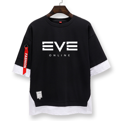 EVE星战前夜古斯塔斯POIBC假两件短袖T恤衫男女中袖5五分袖上衣服
