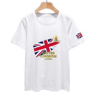 英国UK联合王国伦敦标志国旗大不列颠冰丝速干短袖T恤衫男女半袖