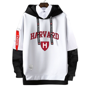 哈佛大学校园Harvard University纪念假两件连帽卫衣男女学生外套
