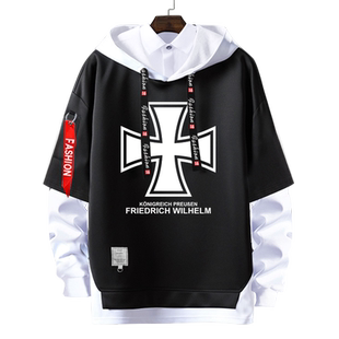 铁十字普鲁士王国德国勋章德意志罗马帝国连帽卫衣薄款男加绒外套