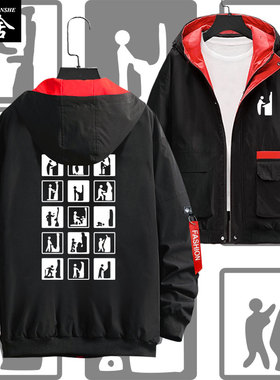 音游狗sdvx控制器手套舞立方吃睡打音游连帽夹克男女外套帽衫衣服