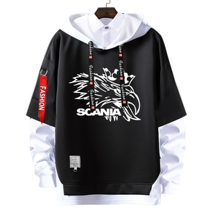 scania斯堪尼亚卡车迷欧美街头爆款字母连帽卫衣男女外套衣服帽衫