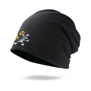 猫和老鼠周边汤姆和杰瑞卡通情侣套头帽男女包头帽子加绒款保暖帽