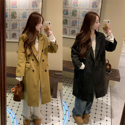 小个子145韩系显高宽松呢子大衣