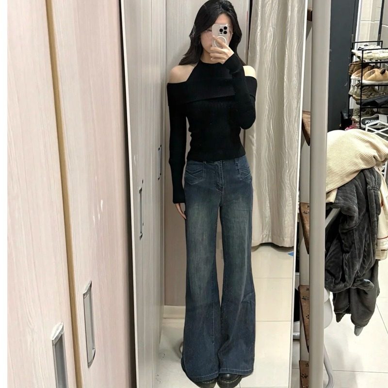 小个子美式复古微喇阔腿牛仔裤女新款高腰显瘦宽松拖地喇叭裤子,女装/女士精品,牛仔裤,淘宝优惠券,粉丝福利购,淘宝优惠卷