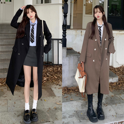 小个子145韩系翻领加厚呢子大衣