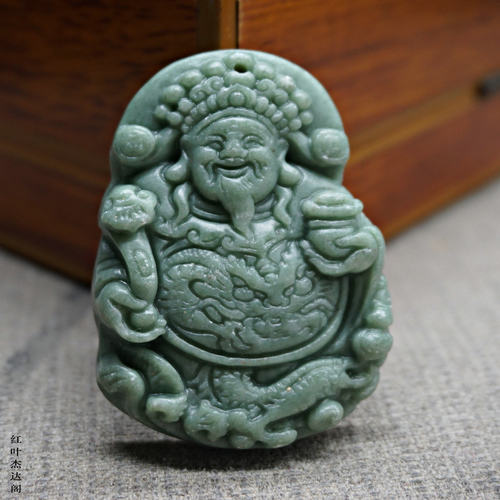贵州翠财神吊坠汉服配饰玉项链