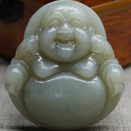 和田玉笑佛女士礼物项链饰品
