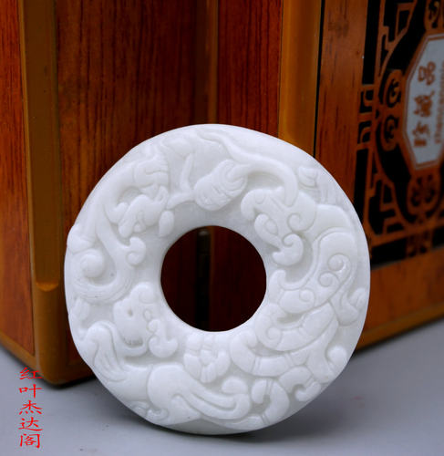 天然蓝田玉貔貅平安圆环吊坠挂件蓝田玉福寿如意圆环玉佩玉坠配饰