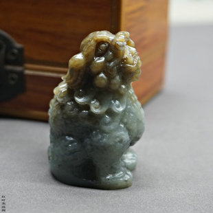天然和田玉糖青花望天吼貔貅手把茶宠小精致小摆立体雕男女手玩件