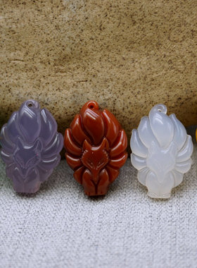 九尾狐吊坠多色冰透项链小挂件