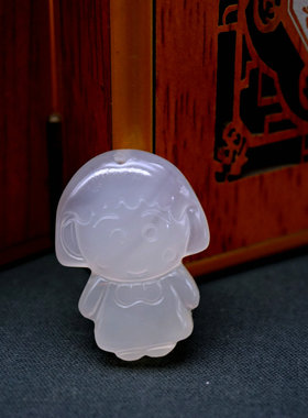 玛瑙玉髓小女孩配饰吊坠