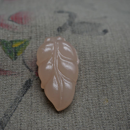 石阿富汗玉藕粉树叶汉服配饰吊坠