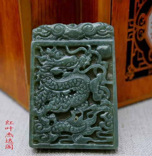 Натуральное украшение в форме дракона из нефрита, подвеска