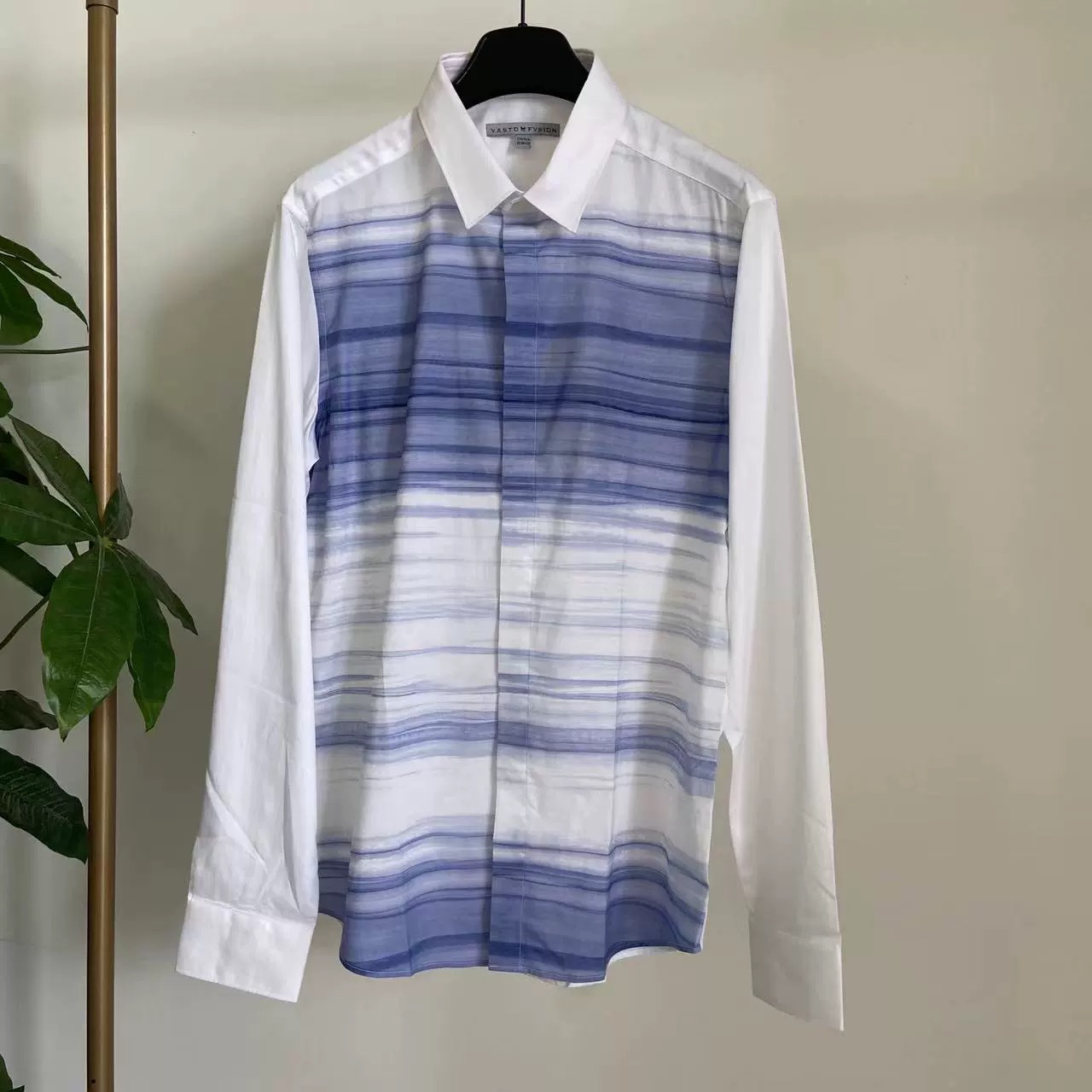 华S度男装vasto男士夏季休闲百搭进口面料舒适长袖袖上衣衬衣男