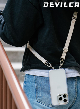 台湾DEVILCASE可调式15mm背带挂脖斜跨可旋转挂绳舒适潮流布料绳