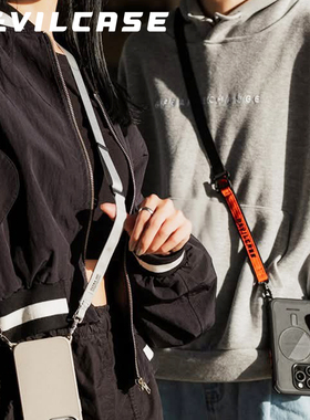 台湾DEVILCASE潮流宽背带挂脖斜跨可旋转不打结挂绳舒适布料手绳