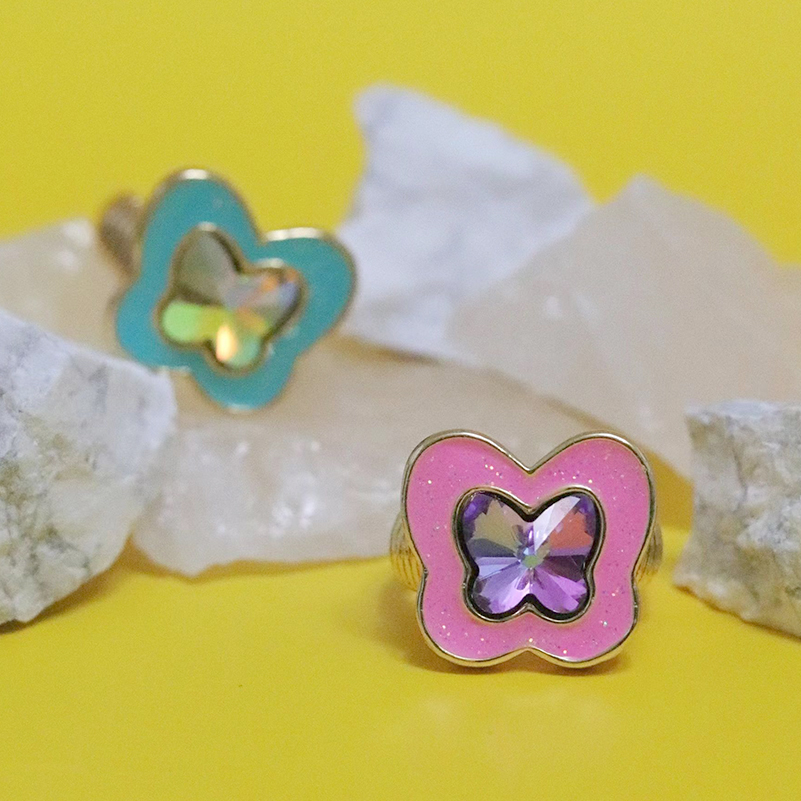 julychild宋妍霏土酷蝴蝶戒指女