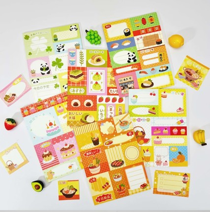 【茶包饭】原创古早可撕拼布便签120g纸10.5*14cm手账素材20张/本