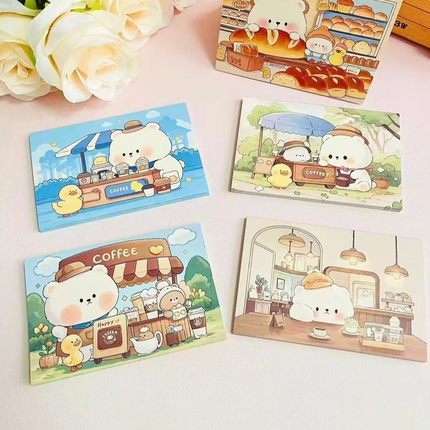 A7便签本原创可爱手账本双面异色彩印无粘性便携单词小本记事本