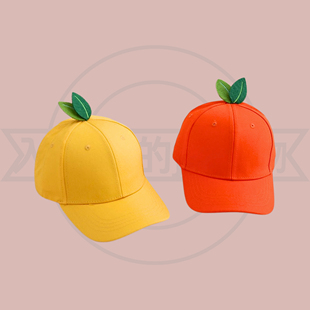 入江黄色橘色儿童棒球帽户外遮阳叶子鸭舌帽宝宝帽春游防晒亲子