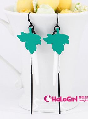 包邮韩国Nuance正品枫叶流苏耳环时尚长款耳坠气质百搭耳钉女特价