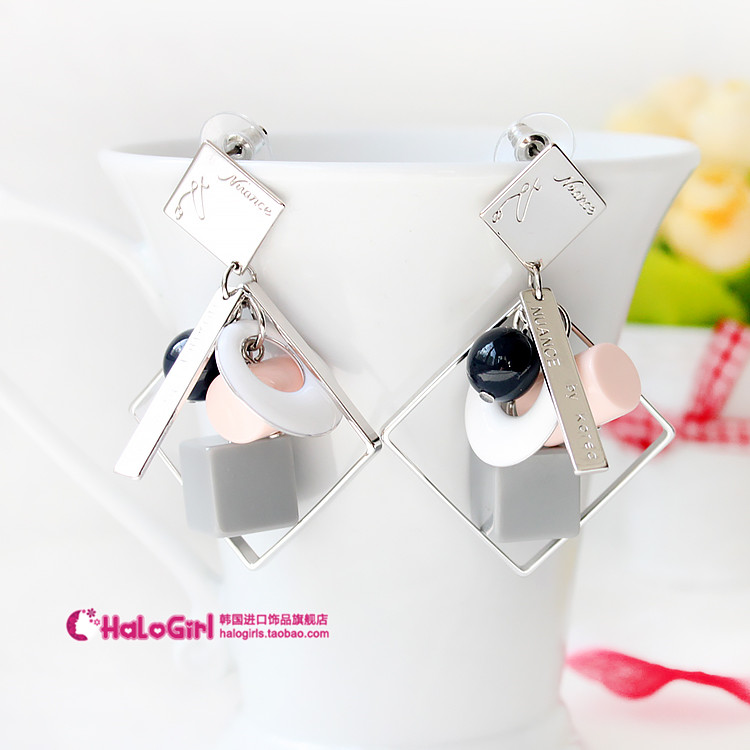 nuance正品时尚方形特价包邮耳环