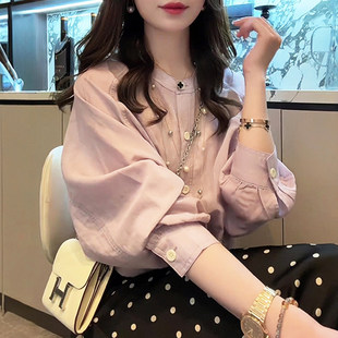 早春薄款长袖衬衫外套女2026新款爆款春季高级感轻奢减龄洋气上衣