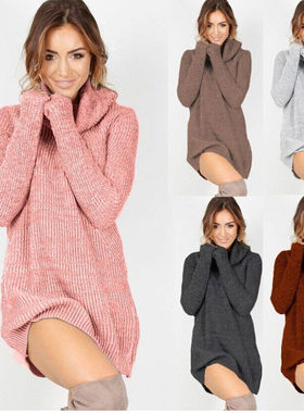 Sexy long sleeve turtleneck wool dress    性感长袖高领毛衣裙