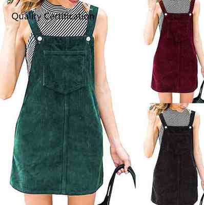 Dress Female Vintage Party Dress Loose Suspender Sundress