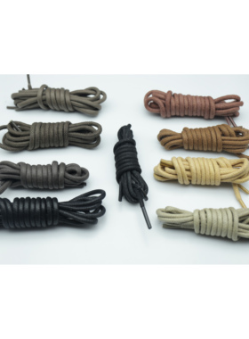 拓极正品适配CAT鞋带 4mm密纹纯棉打蜡防水 黑色圆鞋带马丁靴鞋绳