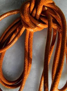 拓极皮鞋鞋带 2.5MM棉质打蜡防水细圆带50-75CM橙色总数据