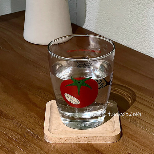 Tomato番茄玻璃杯ins简约果汁牛奶咖啡杯家用大容量耐高温水杯子